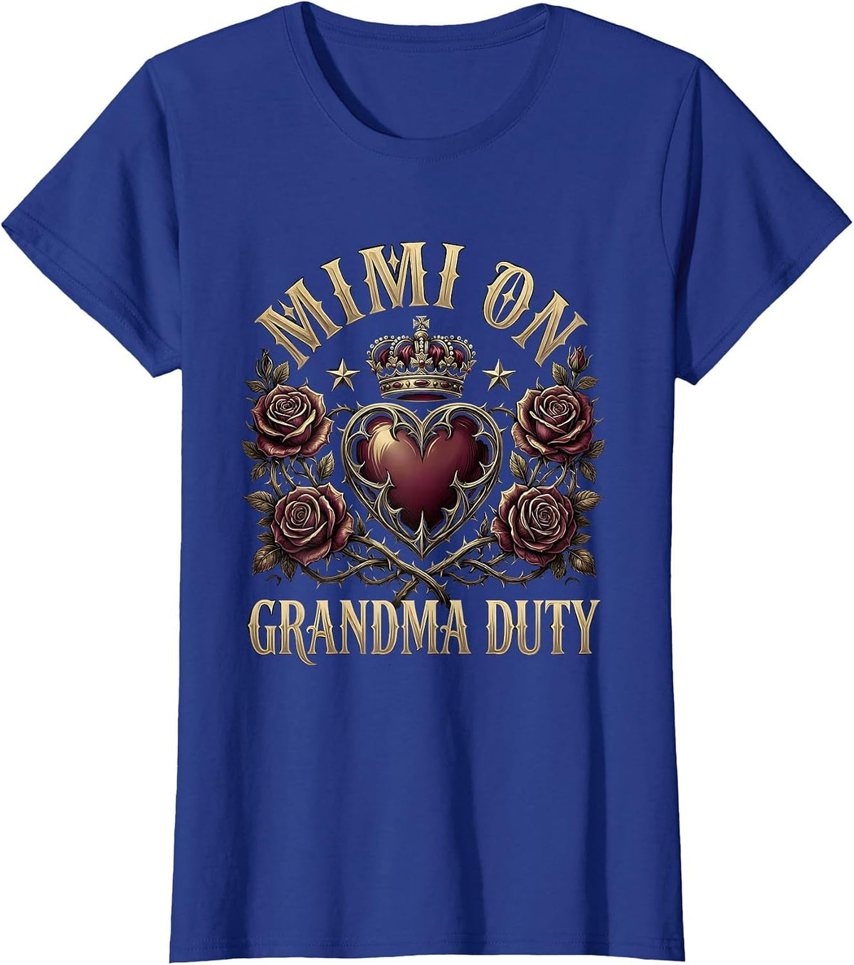 Women's Mimi On Grandma Duty Grandmother Design T-Shirt - Royal Blue