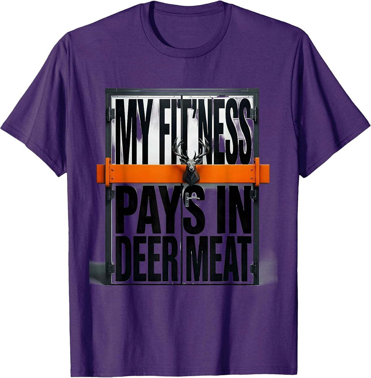 Men's My Fit'ness Pays In Deer Meat Funny Hunting Dad Joke T-Shirt - Purple