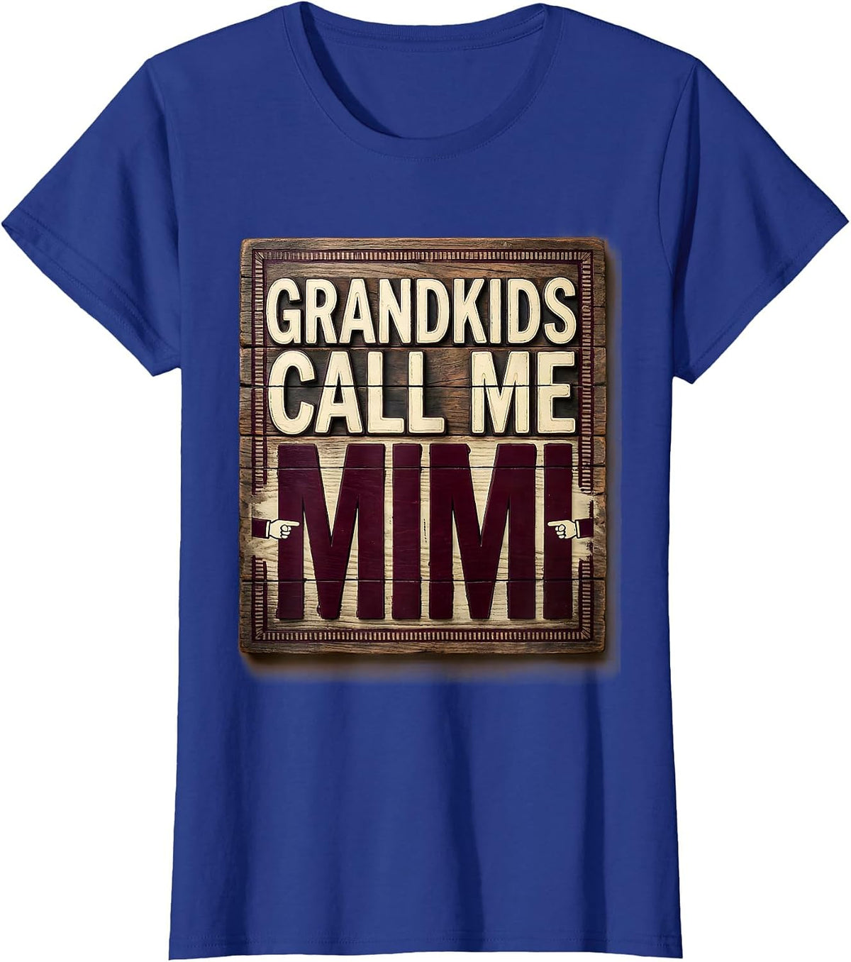 Women's Grandkids Call Me Mimi Grandmother Design T-Shirt - Royal Blue