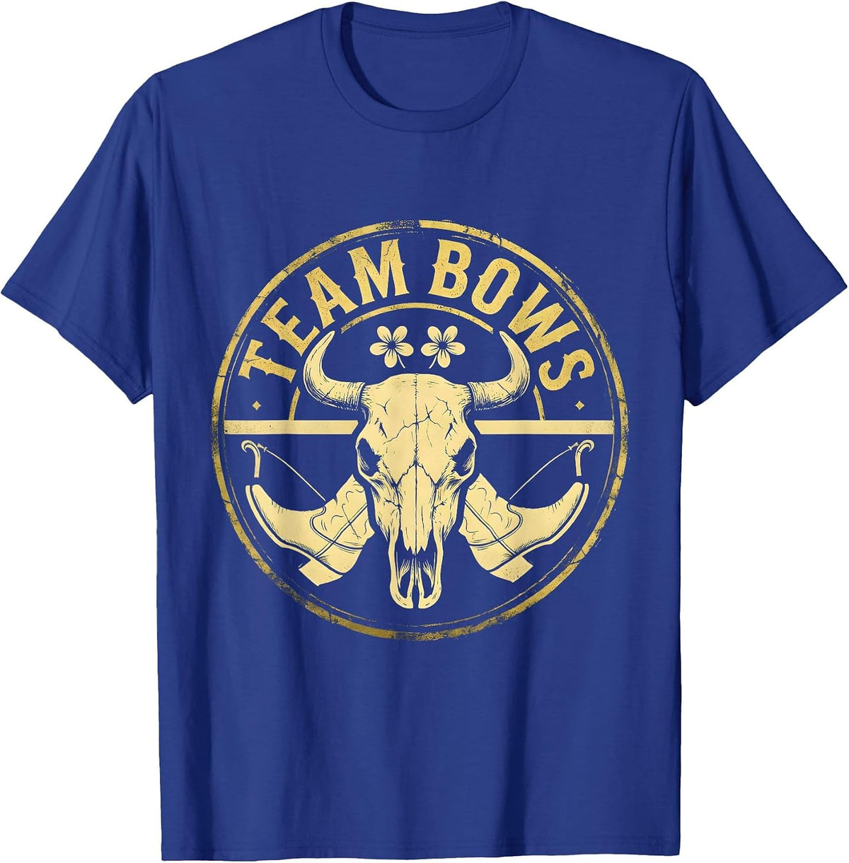 Team Bows Boho Western Gender Reveal Family Tribute T-Shirt - Royal Blue