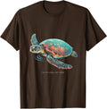 I Let My Shell Set Pace Gradient Sea Turtle Ocean Animal T-Shirt - Brown