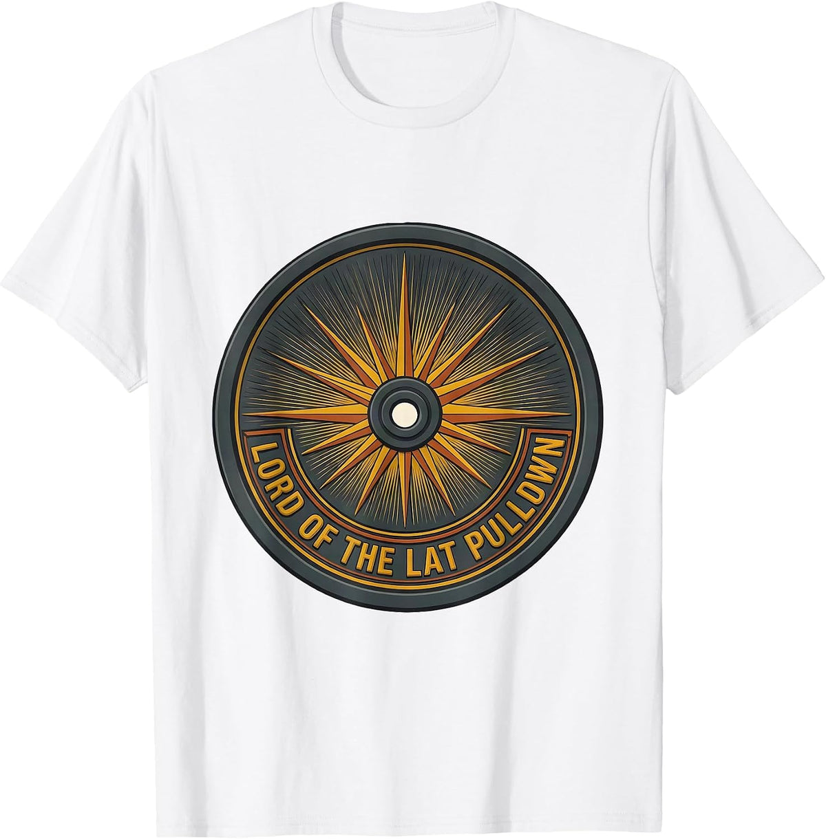 Men's Lord of the Lat Pulldown Funny Medieval Gym Lifting Meme T-Shirt - White