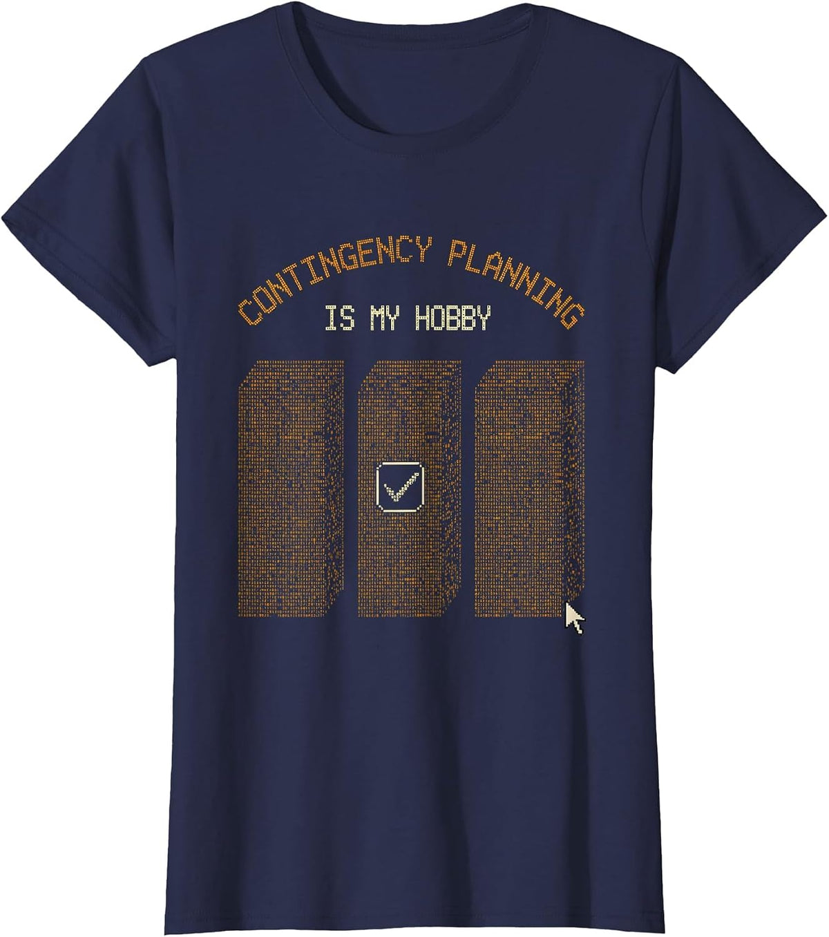 Women's Contingency Planning Is My Hobby Funny English Teacher Owl T-Shirt - Navy Blue