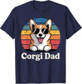 Funny Corgi Art for Men Dad Grandpa Pembroke Corgi Lover T-Shirt - Navy Blue