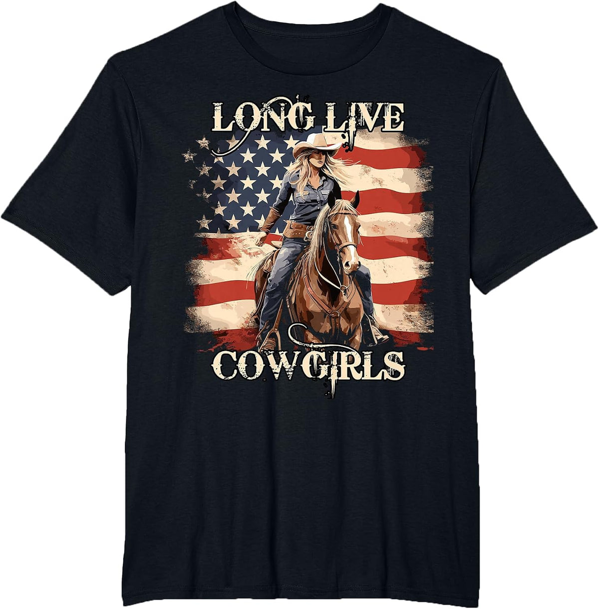 Long Live Howdy Rodeo Western Country Southern Cowgirls T-Shirt - Black
