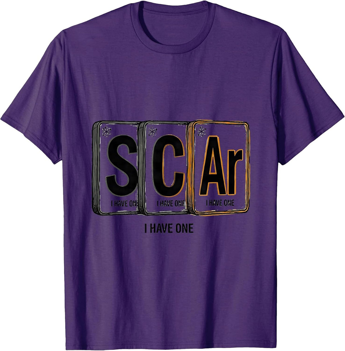 SCAr Funny Chemistry Periodic Table Element Science Geek T-Shirt - Purple