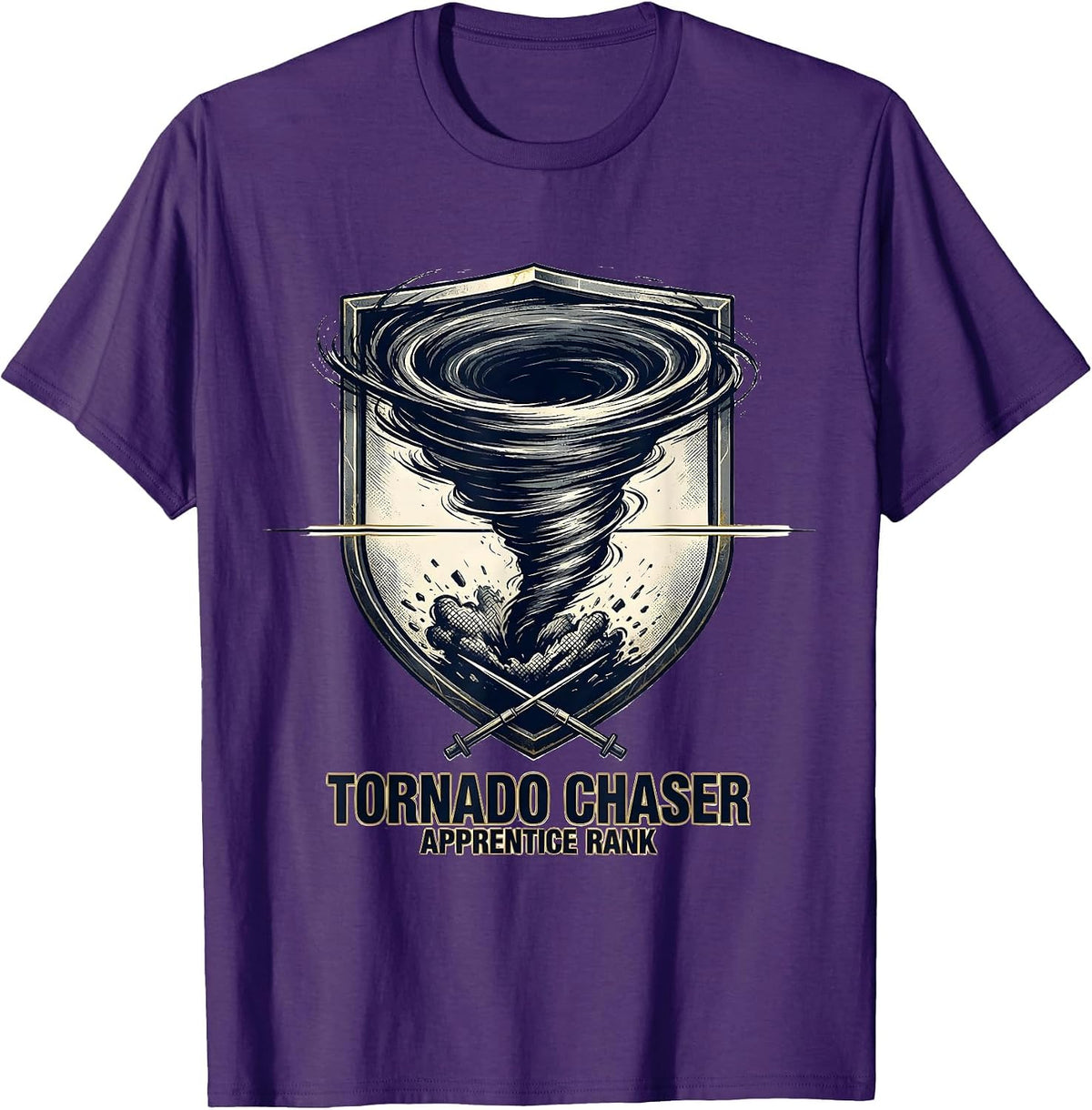 Tornado Chaser Apprentice Rank Weather Enthusiast Hobbyist T-Shirt - Purple
