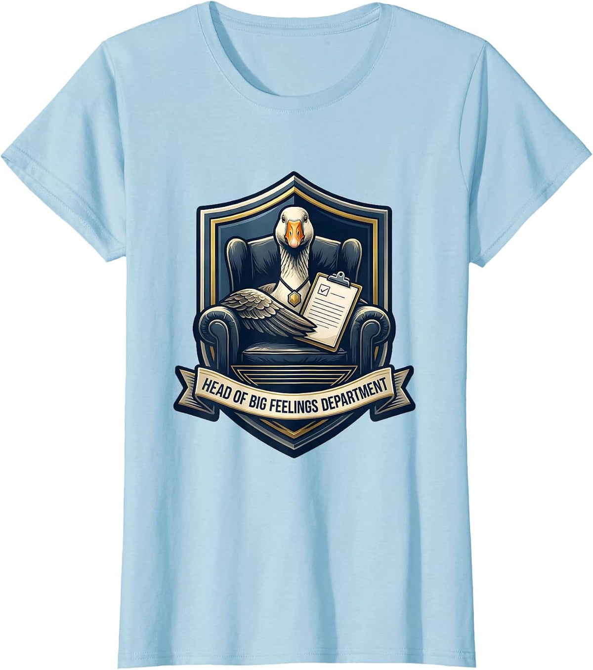 Head of Big Feelings Department Funny Mental Health T-Shirt - Baby Blue