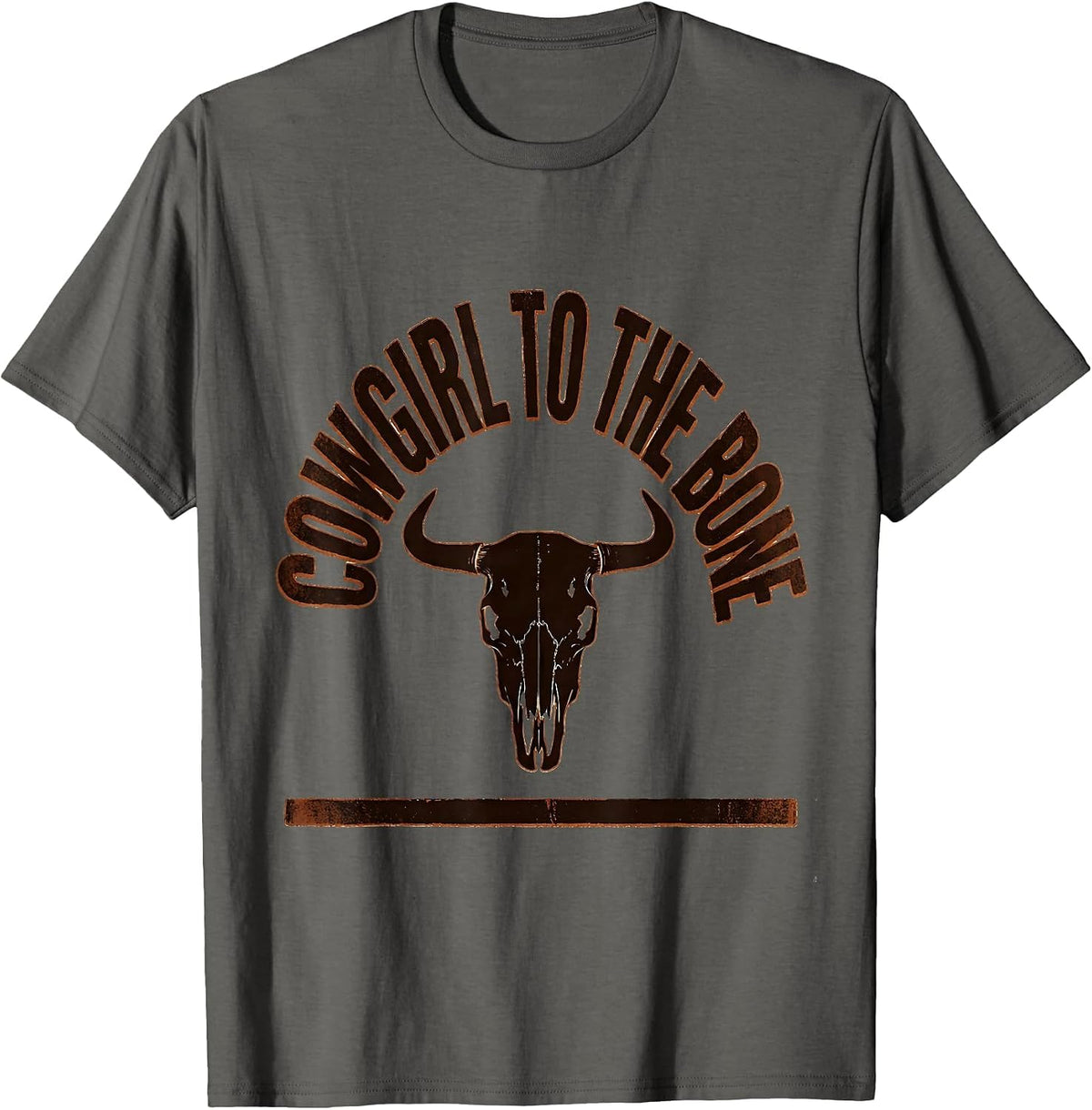 Cowgirl To The Bone Vintage Western Rodeo Pride T-Shirt - Asphalt Grey