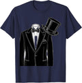 Classic Tuxedo and Top Hat Flat Lay Illustration T-Shirt - Navy Blue