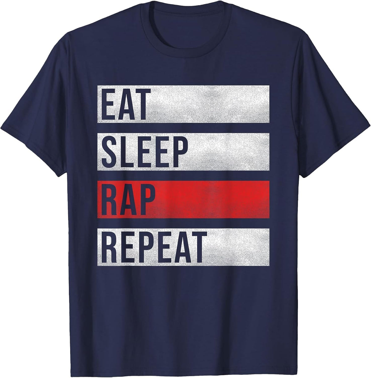 Hip Hop Rap Rapper Old School - Eat Sleep Rap Repeat T-Shirt - Navy Blue