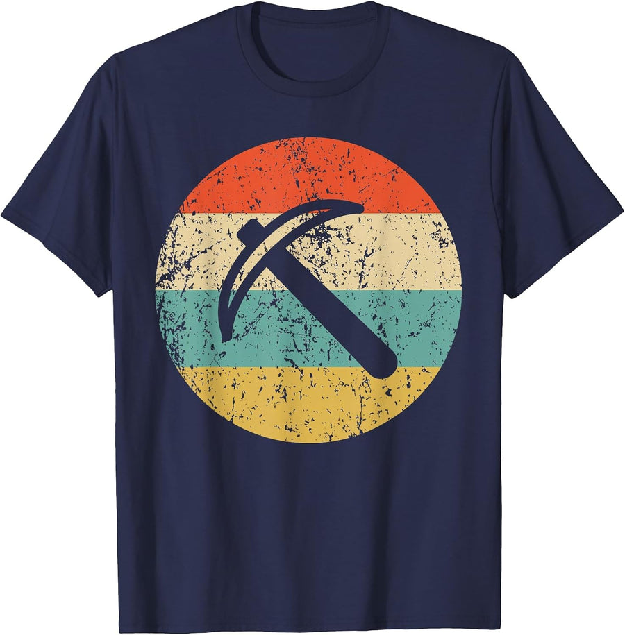 Geologist Miner Shirt - Vintage Retro Pick Axe T-Shirt T-Shirt - Navy Blue