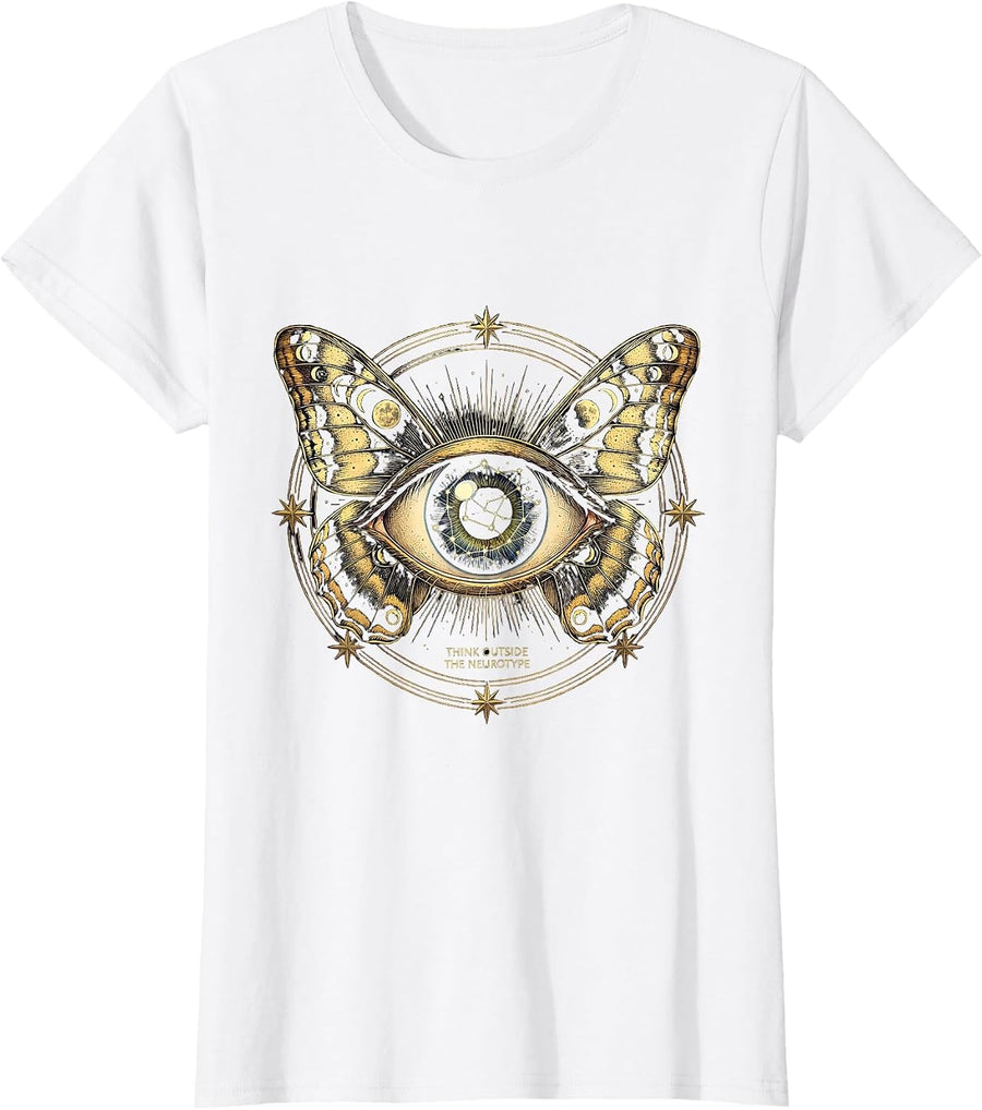 Women's Think Outside the Neurotype Autism Awareness Design T-Shirt - White