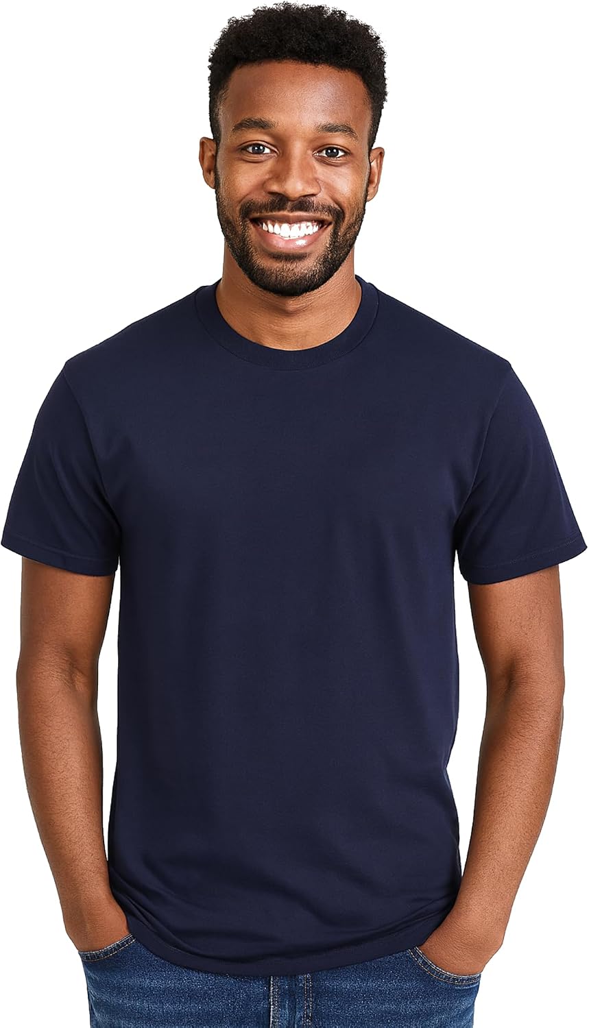 Men’s T-Shirts Ringspun Cotton Crew Neck Tee Shirts|Casual Wear T Shirt | Pre Shrunk with Panel Wash - Navy