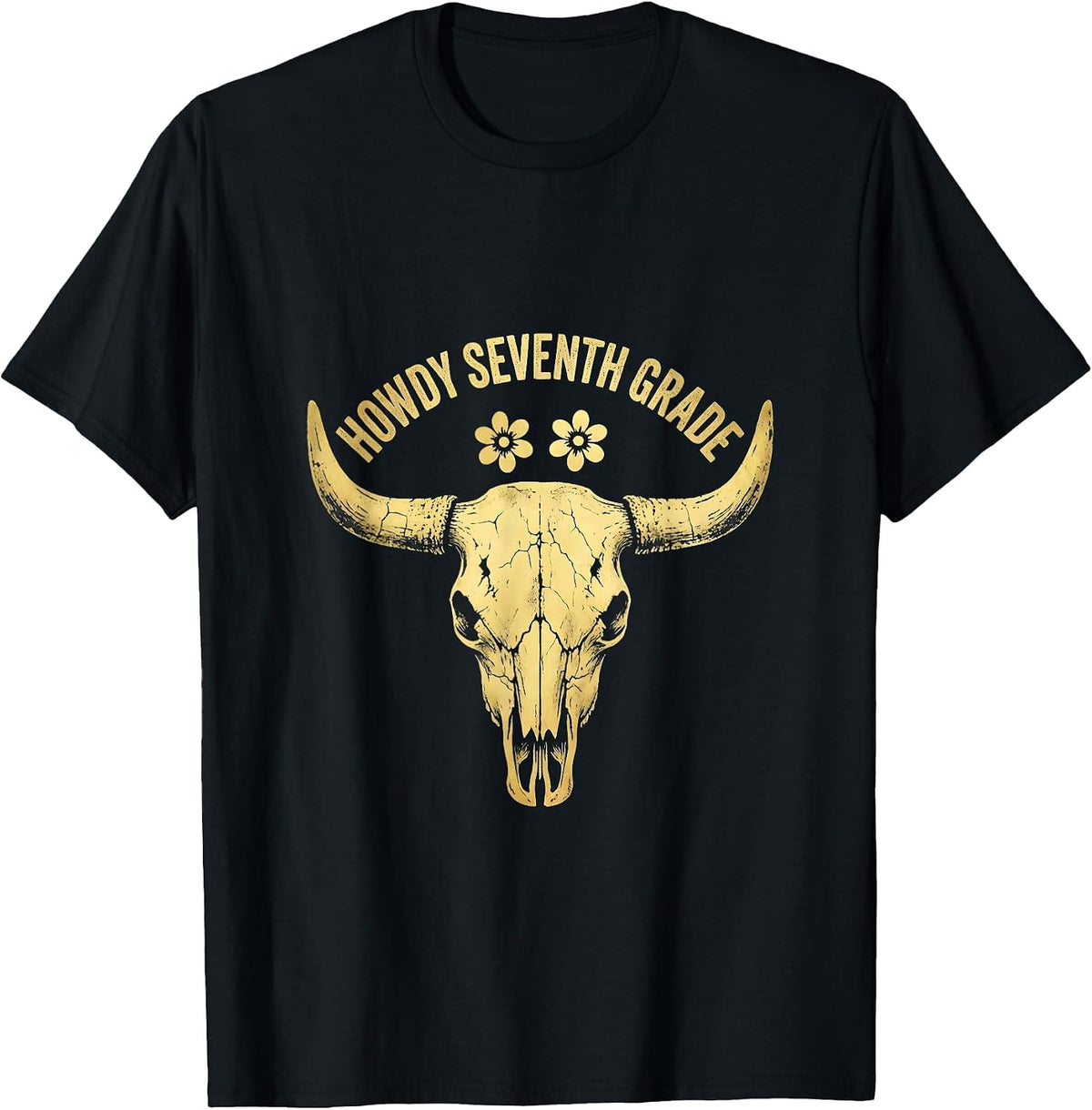Men's Howdy Seventh Grade Boho Western Teacher Back To School T-Shirt - Black