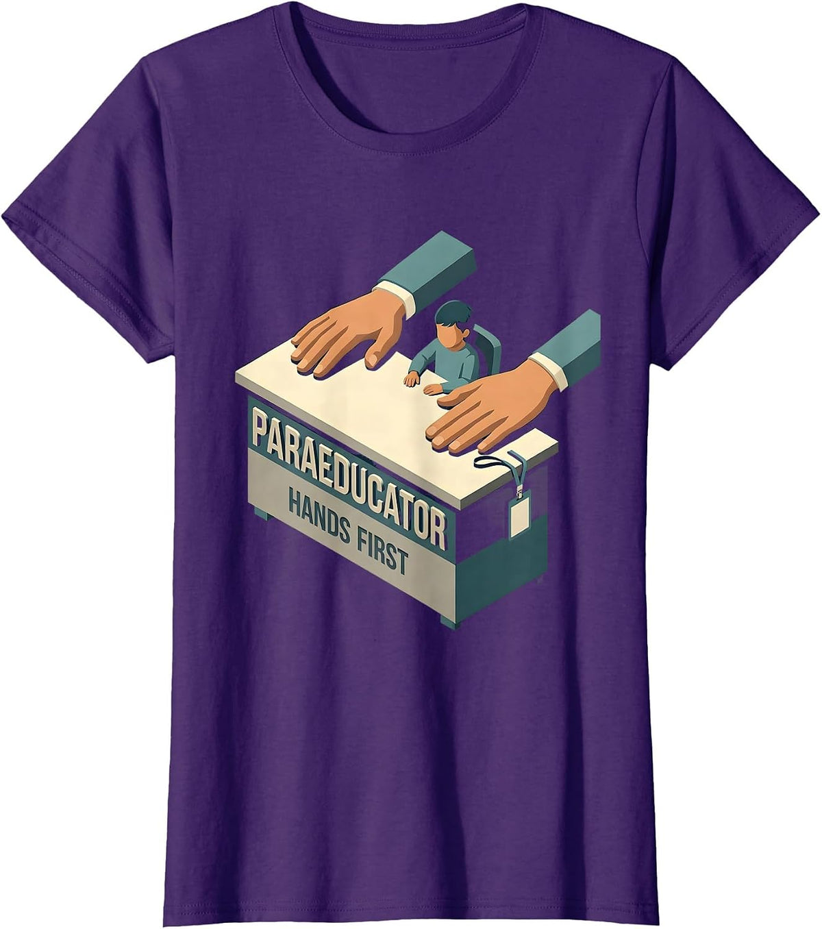 Women's Paraeducator Hands First Isometric Para Pro Back To School T-Shirt - Purple