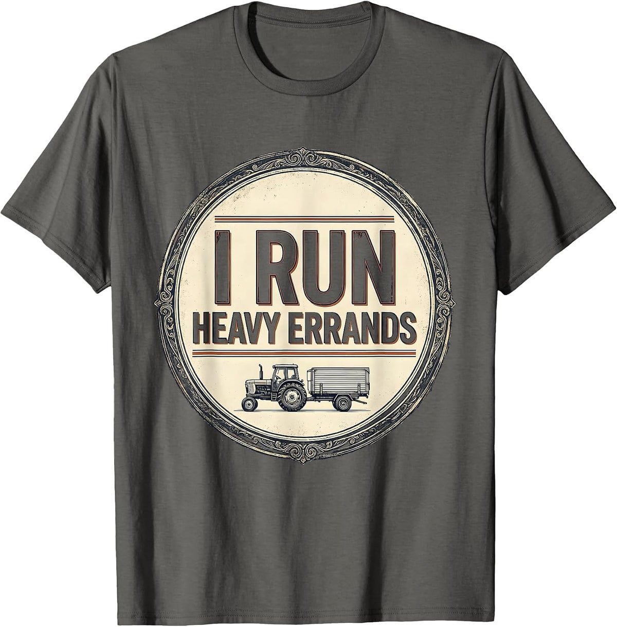 I Run Heavy Errands Vintage Funny Trucker Gift Truck Driver T-Shirt - Asphalt Grey