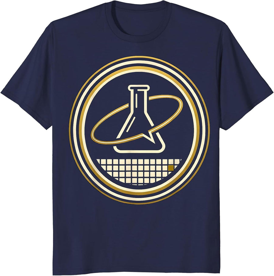 Chemistry Seal Emblem Science Nerd Humor Gift T-Shirt - Navy Blue