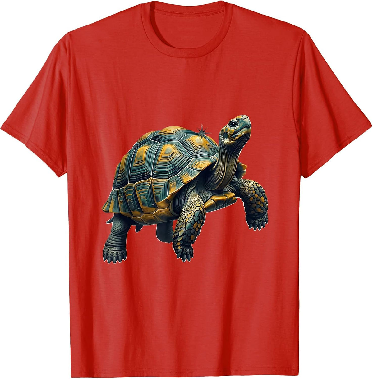 Men's Tortoise Midcentury Modern Pet Lover Humor T-Shirt - Red