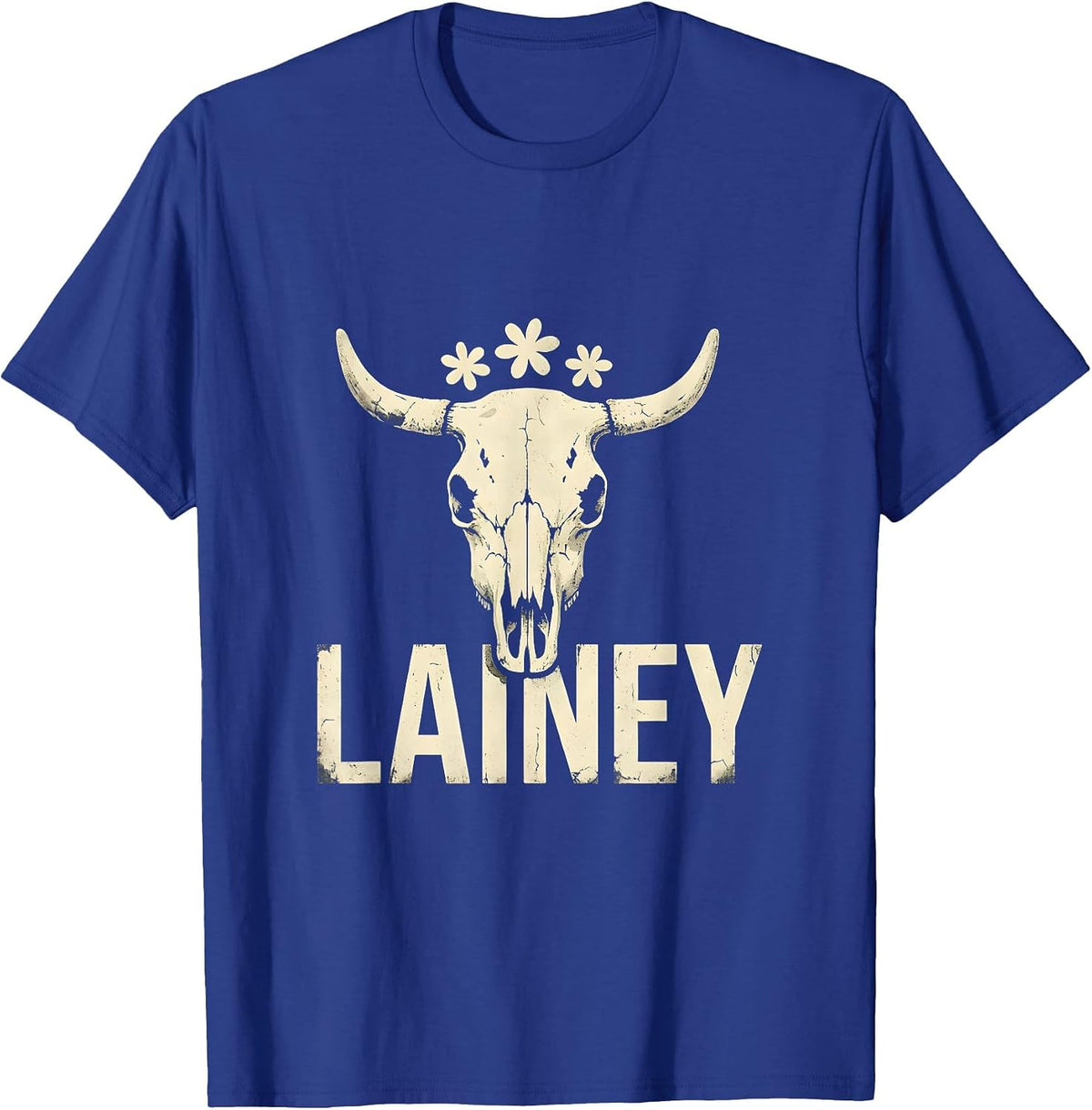 Men's Lainey Boho Western Cowgirl Personalized Name Gift T-Shirt - Royal Blue