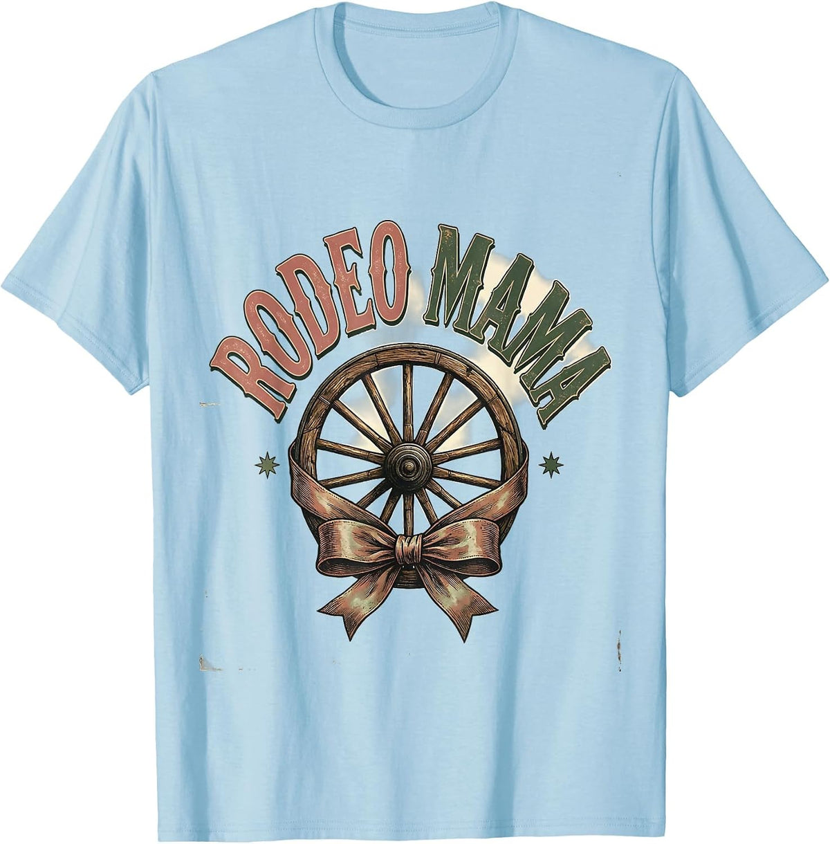 Rodeo Mama Vintage Cowgirl Birthday Party Family Matching T-Shirt - Baby Blue