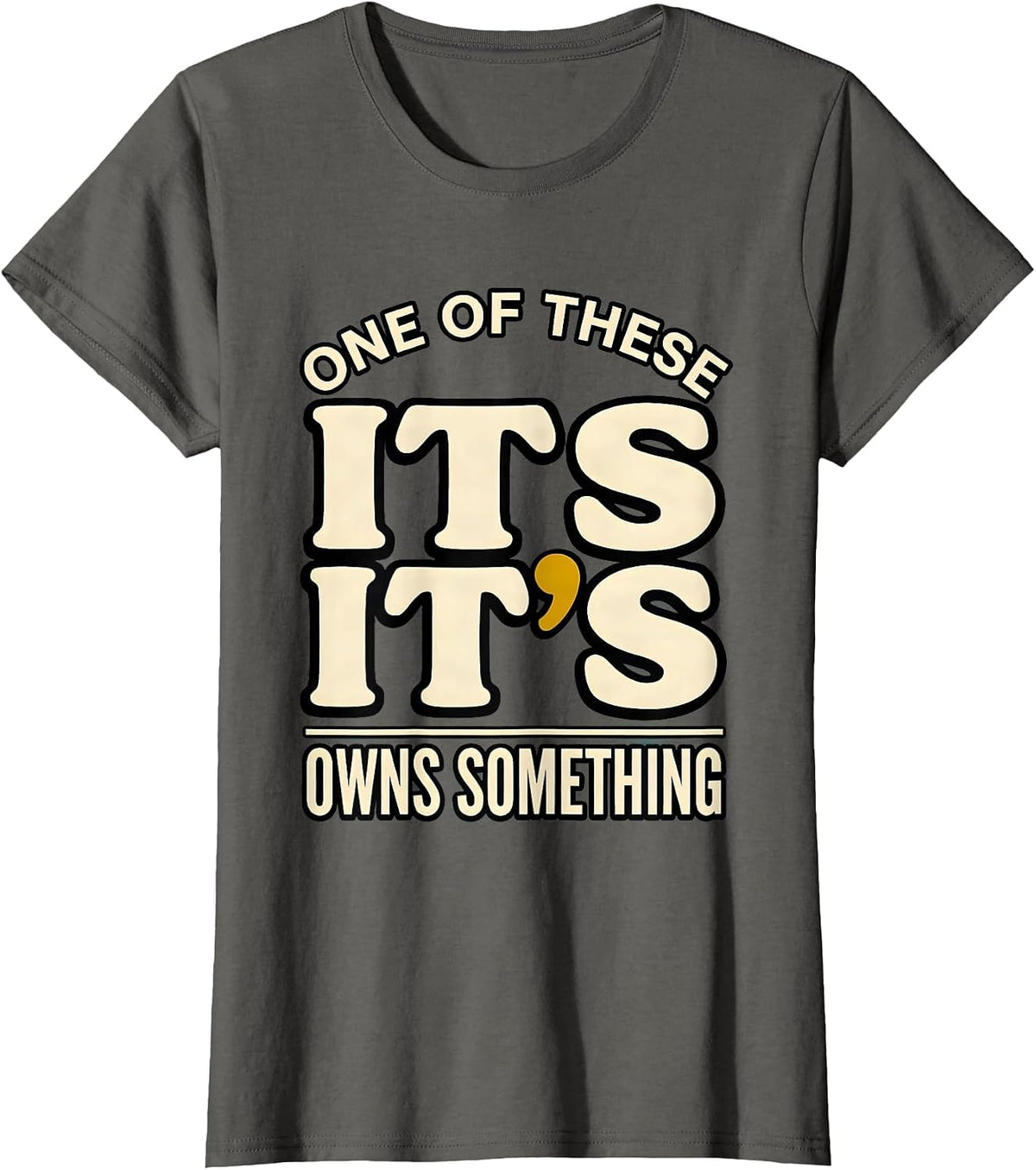 Women's Its Its One Of These Owns Something Funny Grammar Teacher T-Shirt - Asphalt Grey