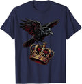 Fawk Off Crow Sitting on a Tilted Crown T-Shirt - Navy Blue