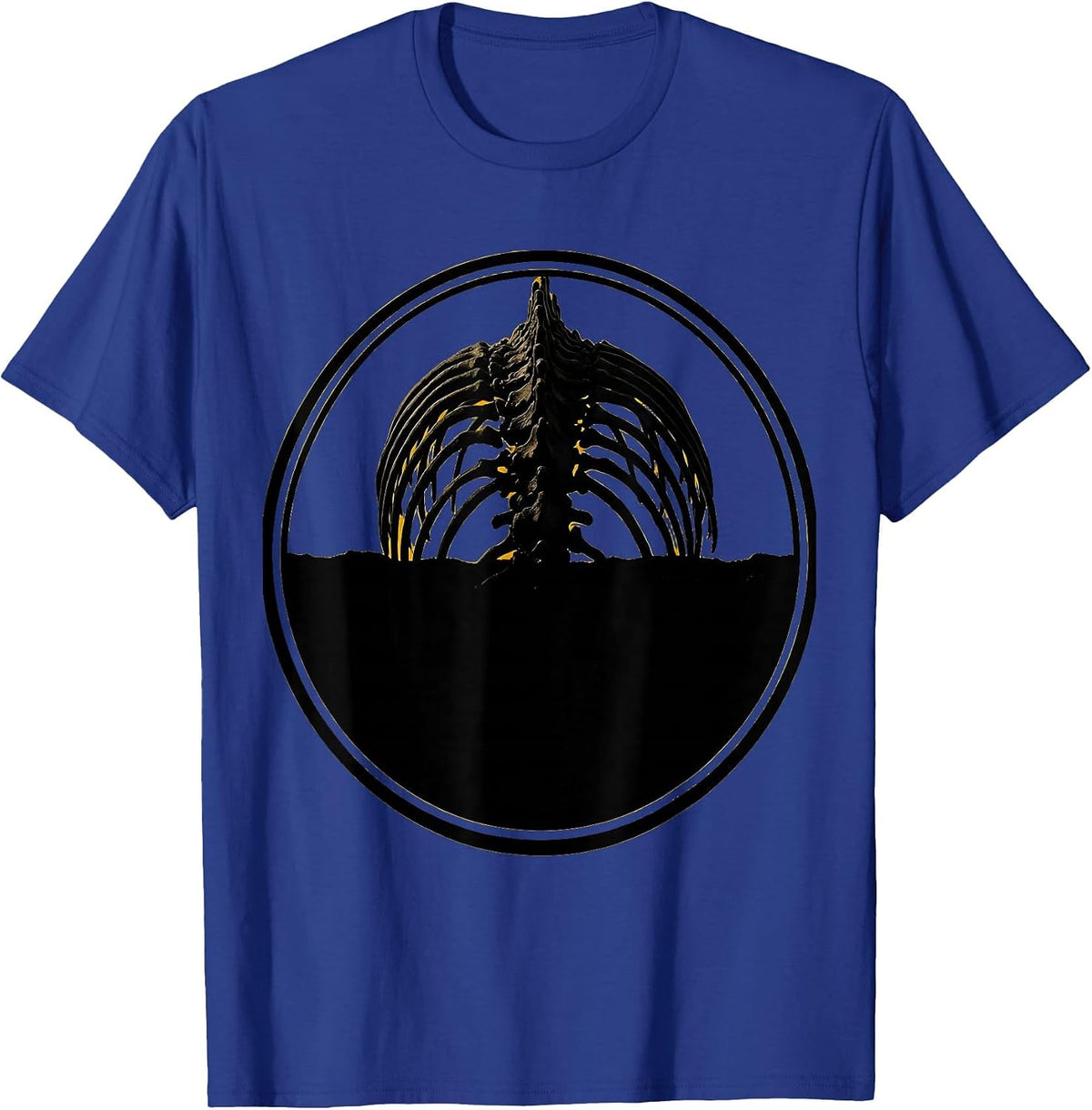 Men's Dinosaur Bones Rising From Tar Pit Graphic T-Shirt - Royal Blue