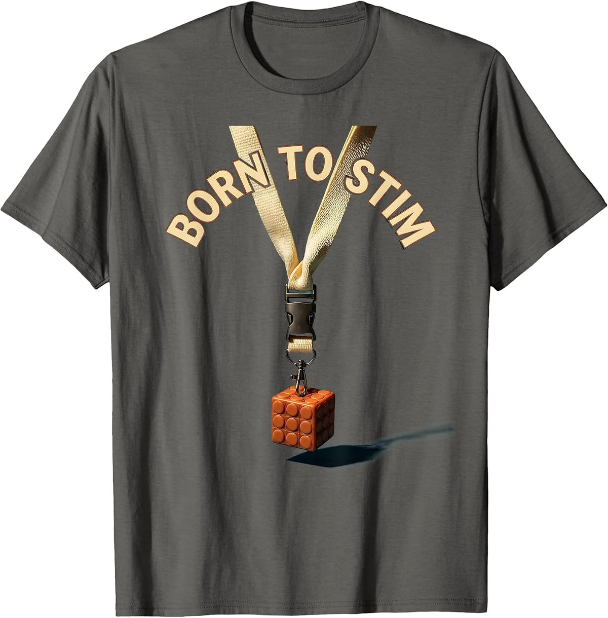 Born to Stim Autism Awareness Design T-Shirt - Asphalt Grey