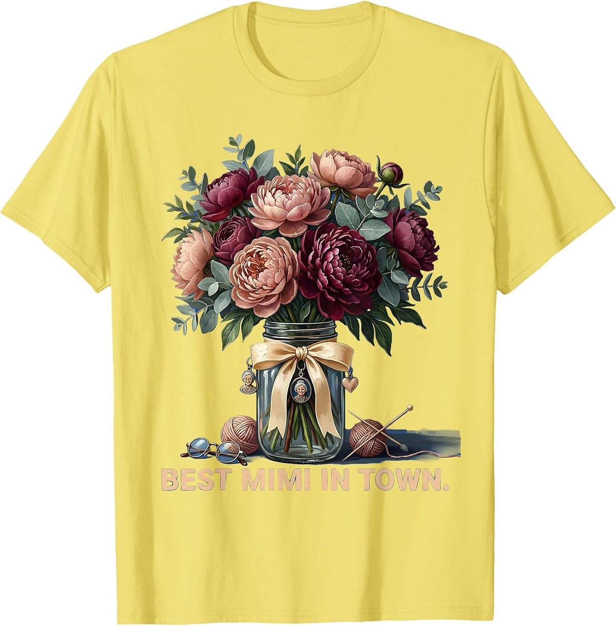 Men's Best Mimi In Town Grandma Pride Design T-Shirt - Lemon Yellow