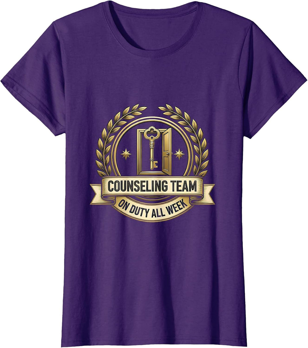 Women's Counseling Team On Duty All Week School Counselor T-Shirt - Purple