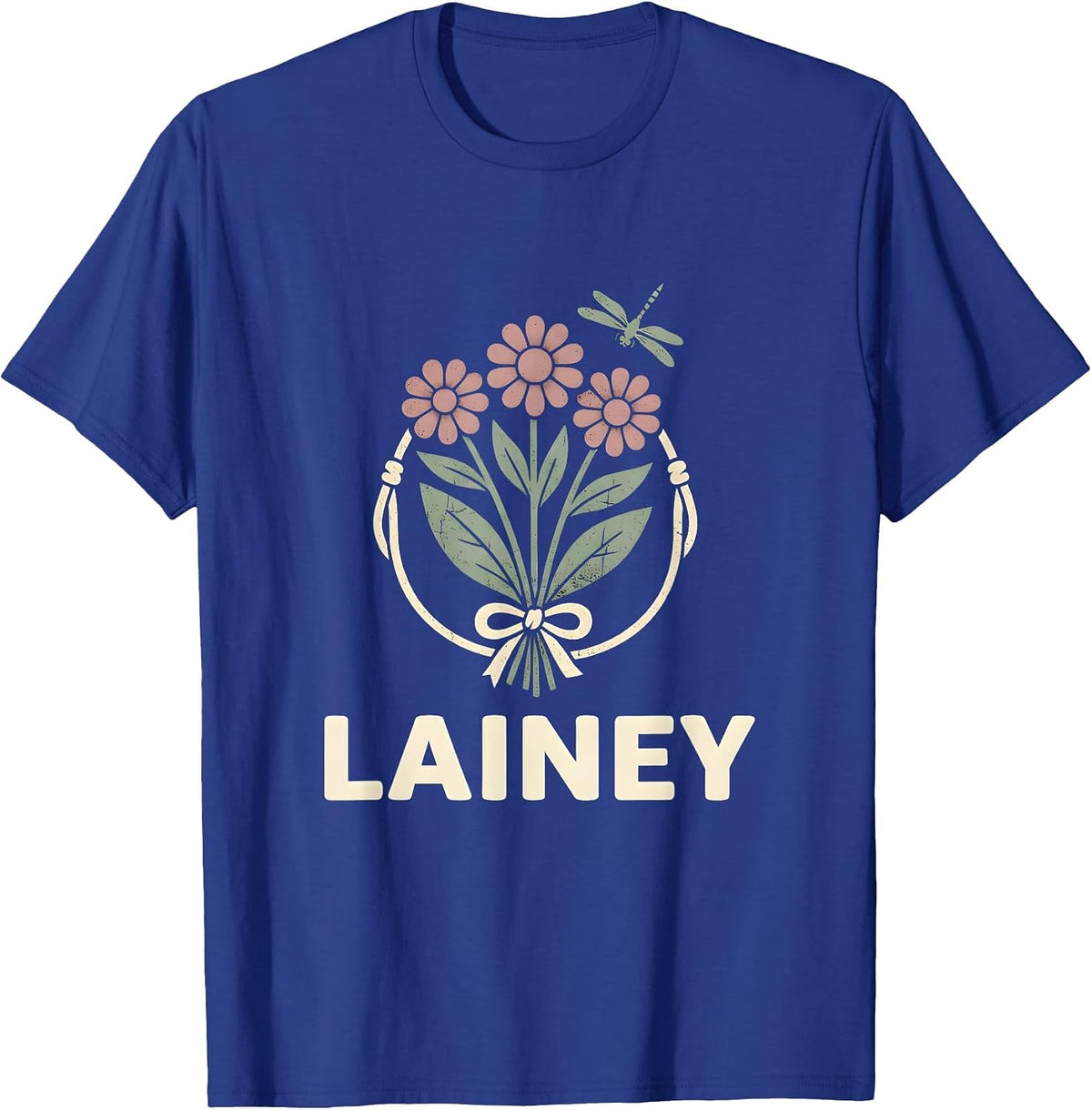 Men's Lainey Floral Boho Western Cowgirl Name Gift for Girls T-Shirt - Royal Blue