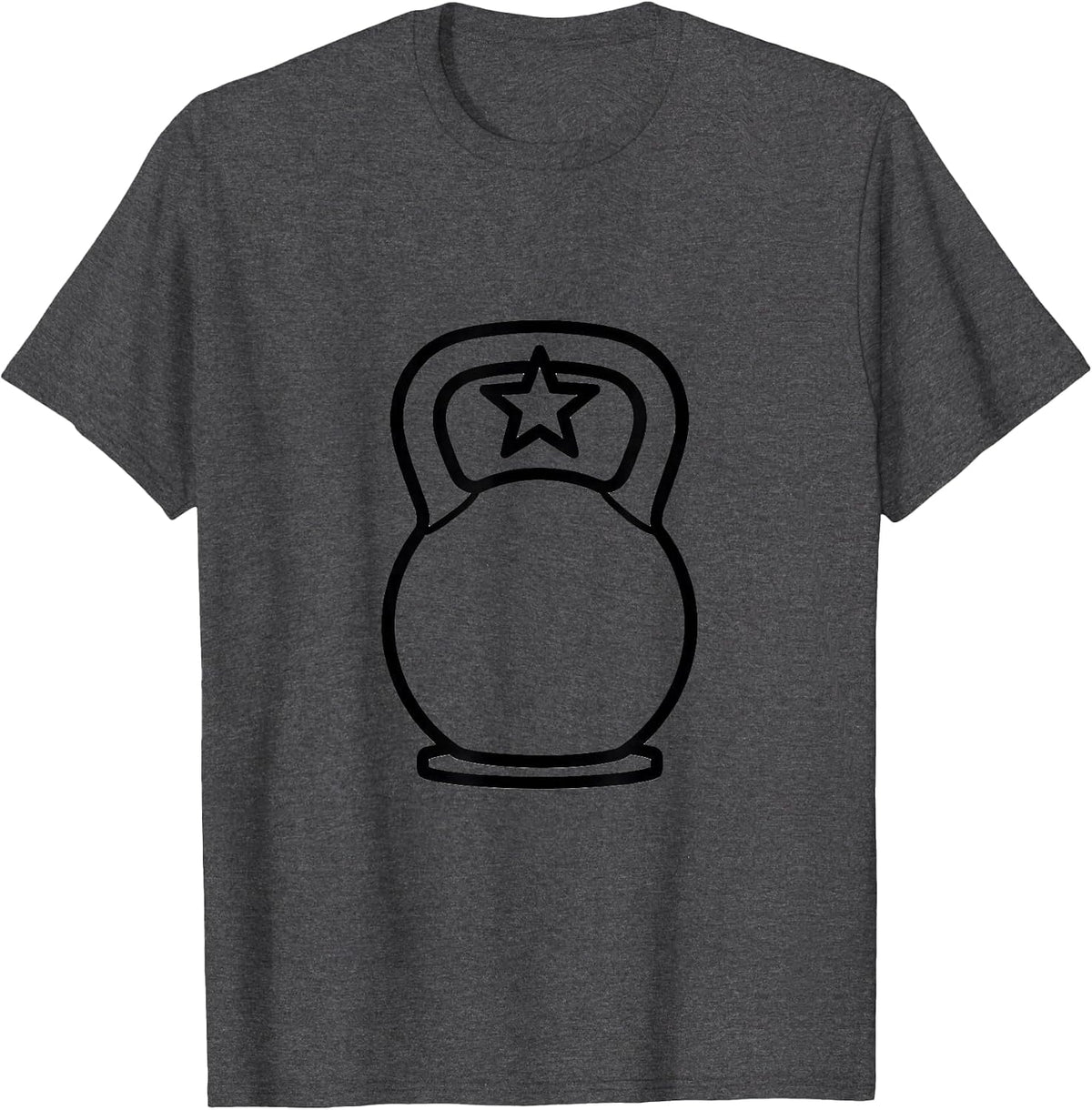 Men's Kettlebell Star Gym Christmas Fitness Humor T-Shirt - Dark Heather Grey