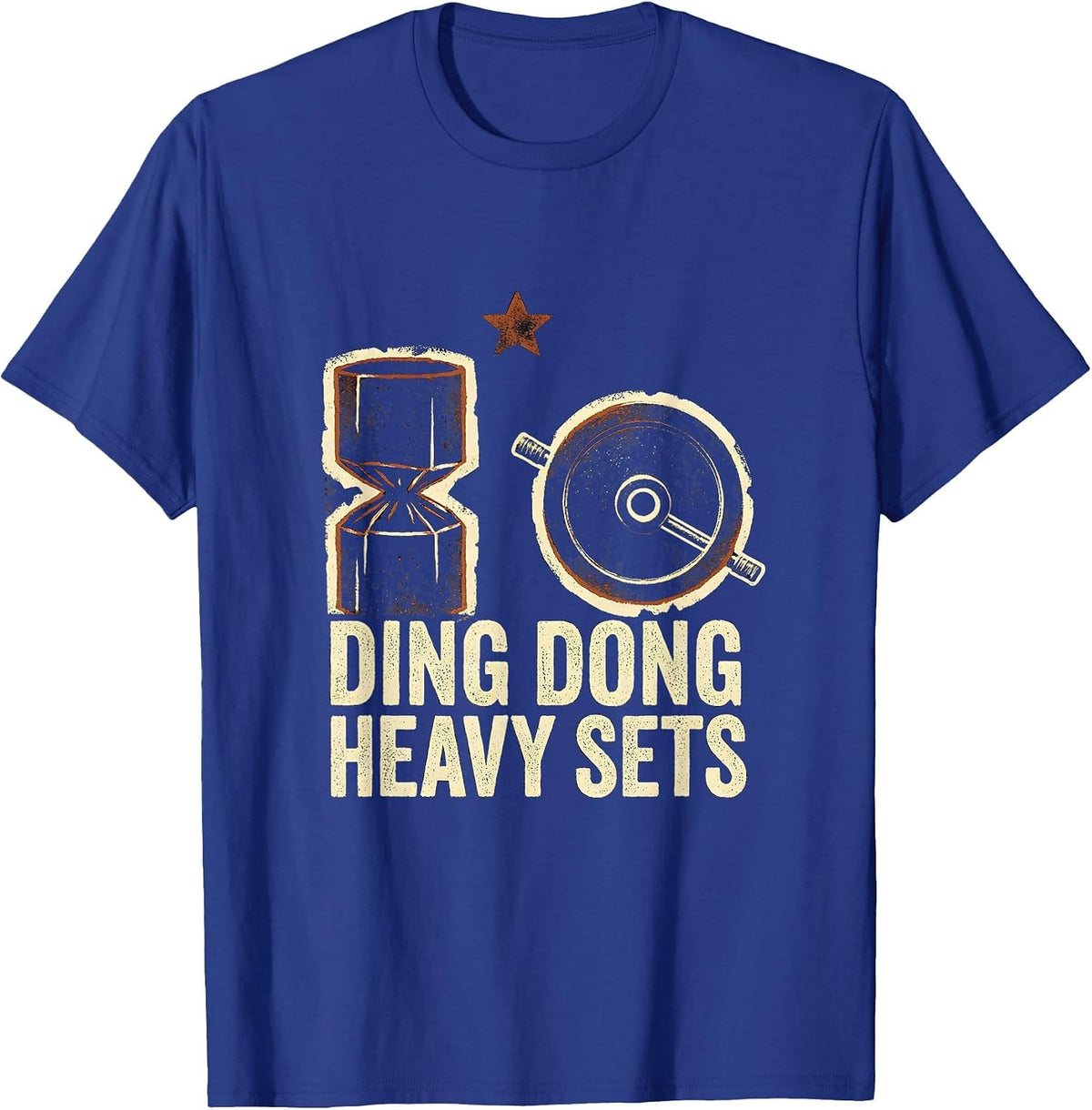 Ding Dong Heavy Sets Funny Christmas Gym Workout T-Shirt - Royal Blue