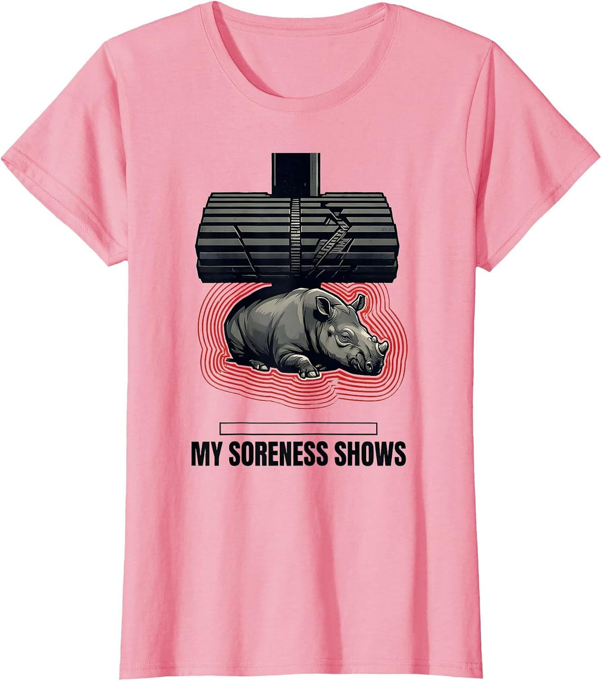 Women's My Soreness Shows Funny Gym Animal Weightlifting Workout T-Shirt - Pink
