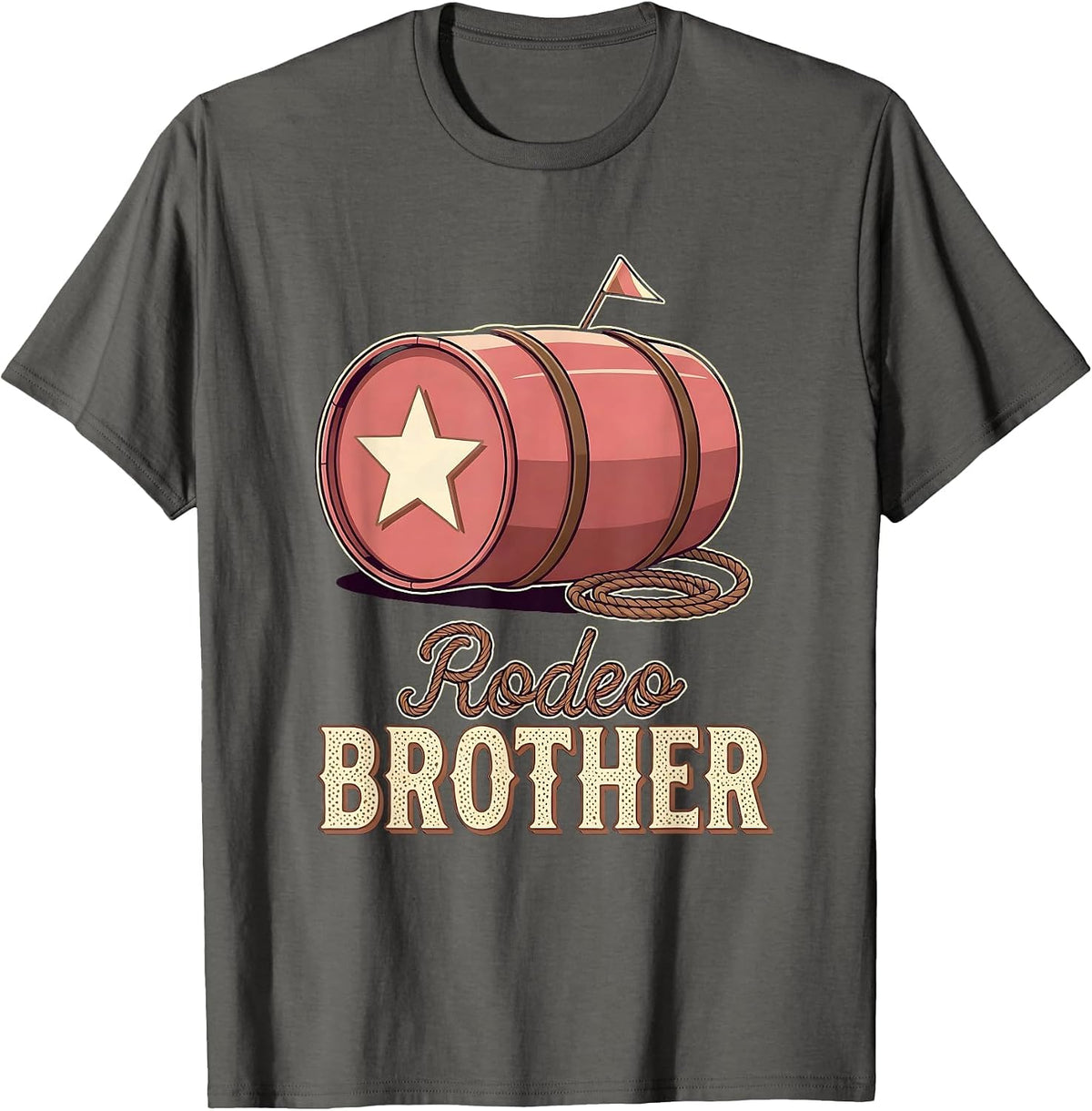 Rodeo Brother Whimsical Family Matching Cowgirl Birthday T-Shirt - Asphalt Grey