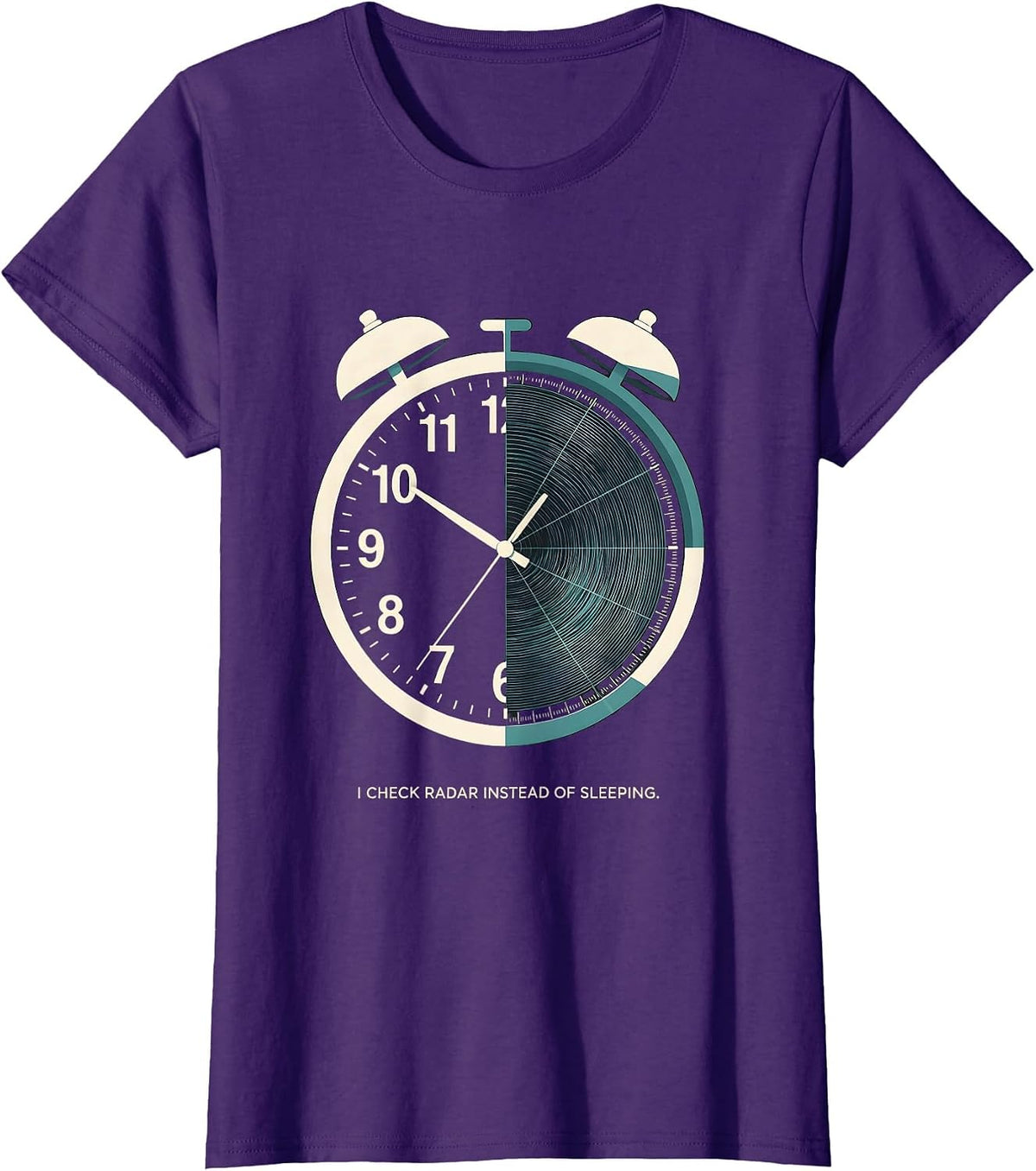 Women's I Check Radar Instead Of Sleeping Funny Meteorology T-Shirt - Purple