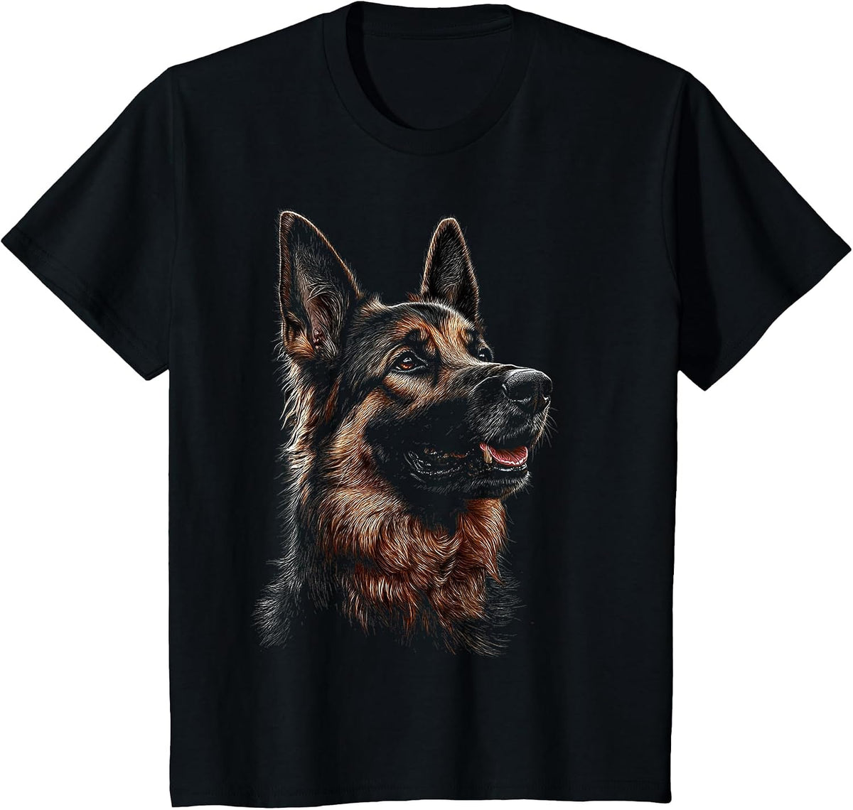 German Shepherd Dog Motif Pet Artwork German Shepherd T-Shirt - Black