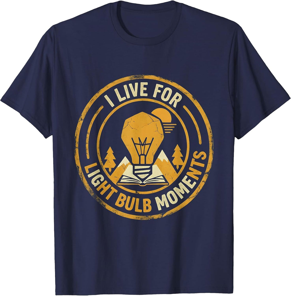 I Live For Light Bulb Moments Second Grade Teacher T-Shirt - Navy Blue