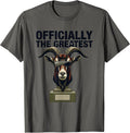 Officially The Greatest Editorial Goat Novelty Humor T-Shirt - Asphalt Grey