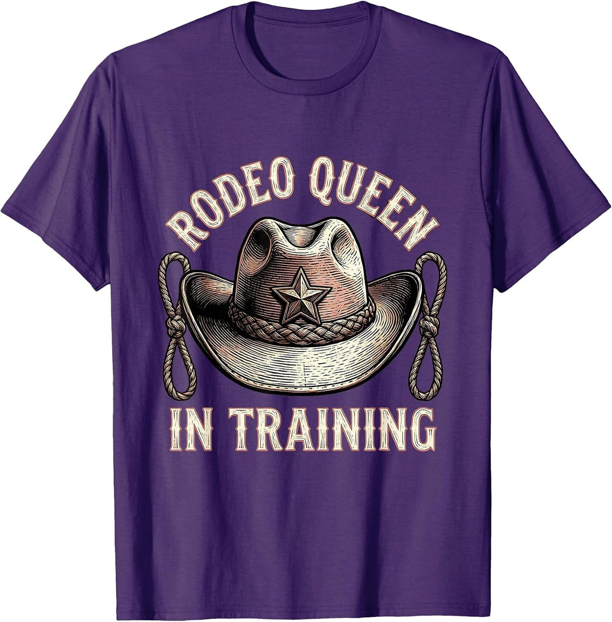 Men's Rodeo Queen In Training Girls Cowgirl Design T-Shirt - Purple