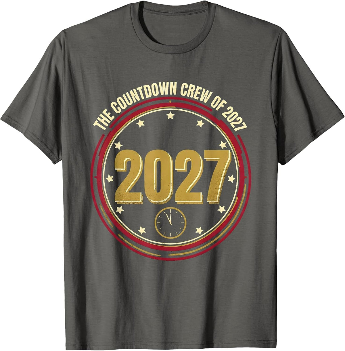 The Countdown Crew Of 2027 Festive Family Matching New Years T-Shirt - Asphalt Grey