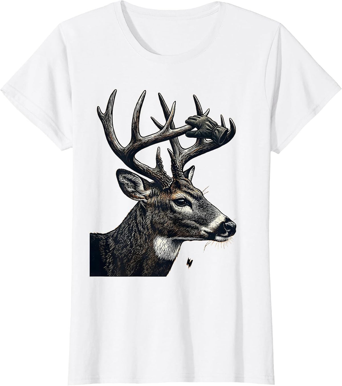 First Buck Youth Deer Season Linocut Hunting Dad T-Shirt - White