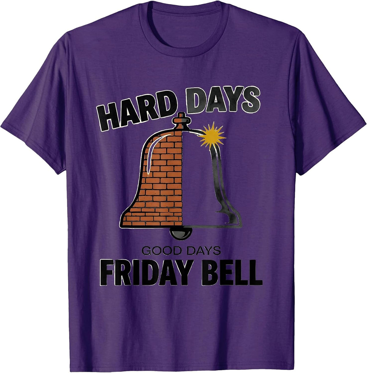 Men's Hard Days, Good Days, Friday Bell Midcentury Modern T-Shirt - Purple