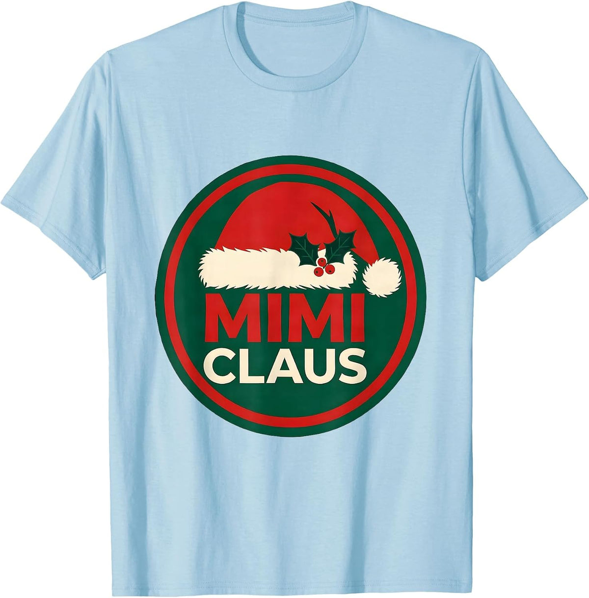 Men's Mimi Claus Festive Family Matching Christmas Pajama Group T-Shirt - Baby Blue