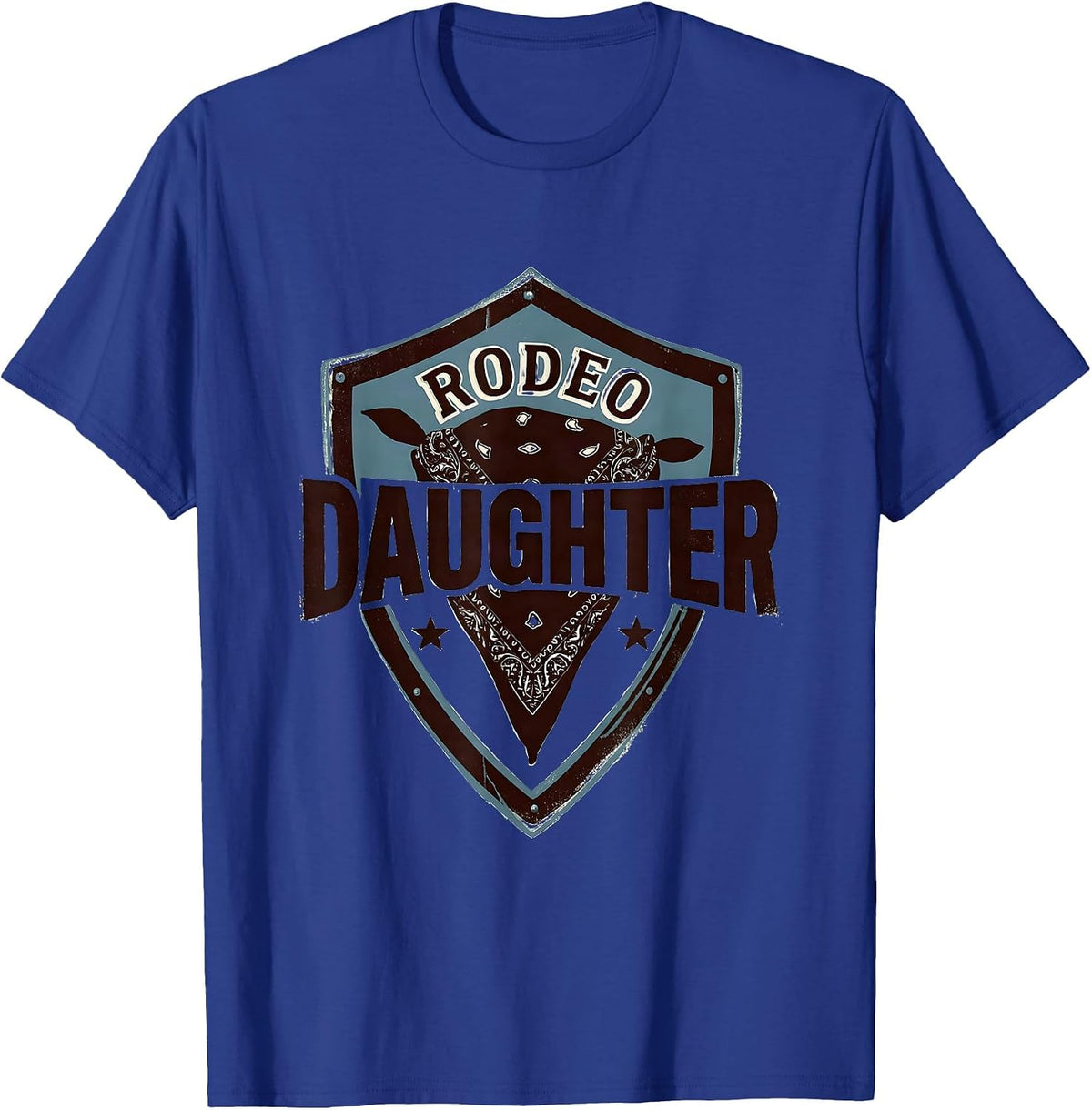 Men's Rodeo Daughter Stencil Graphic Cowgirl Birthday Party Family T-Shirt - Royal Blue