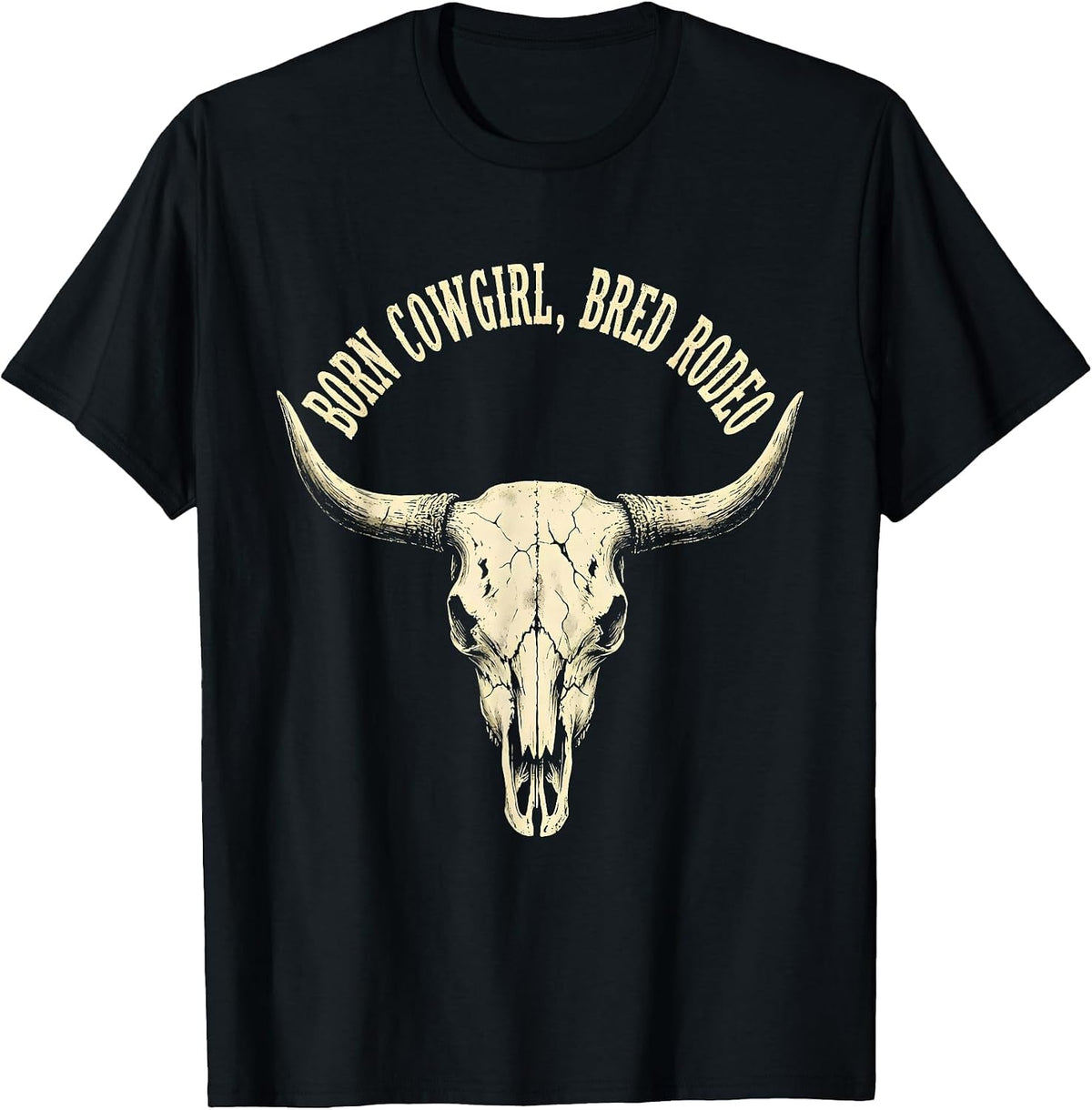 Men's Born Cowgirl Bred Rodeo Boho Western Humor Cowboy Pride T-Shirt - Black