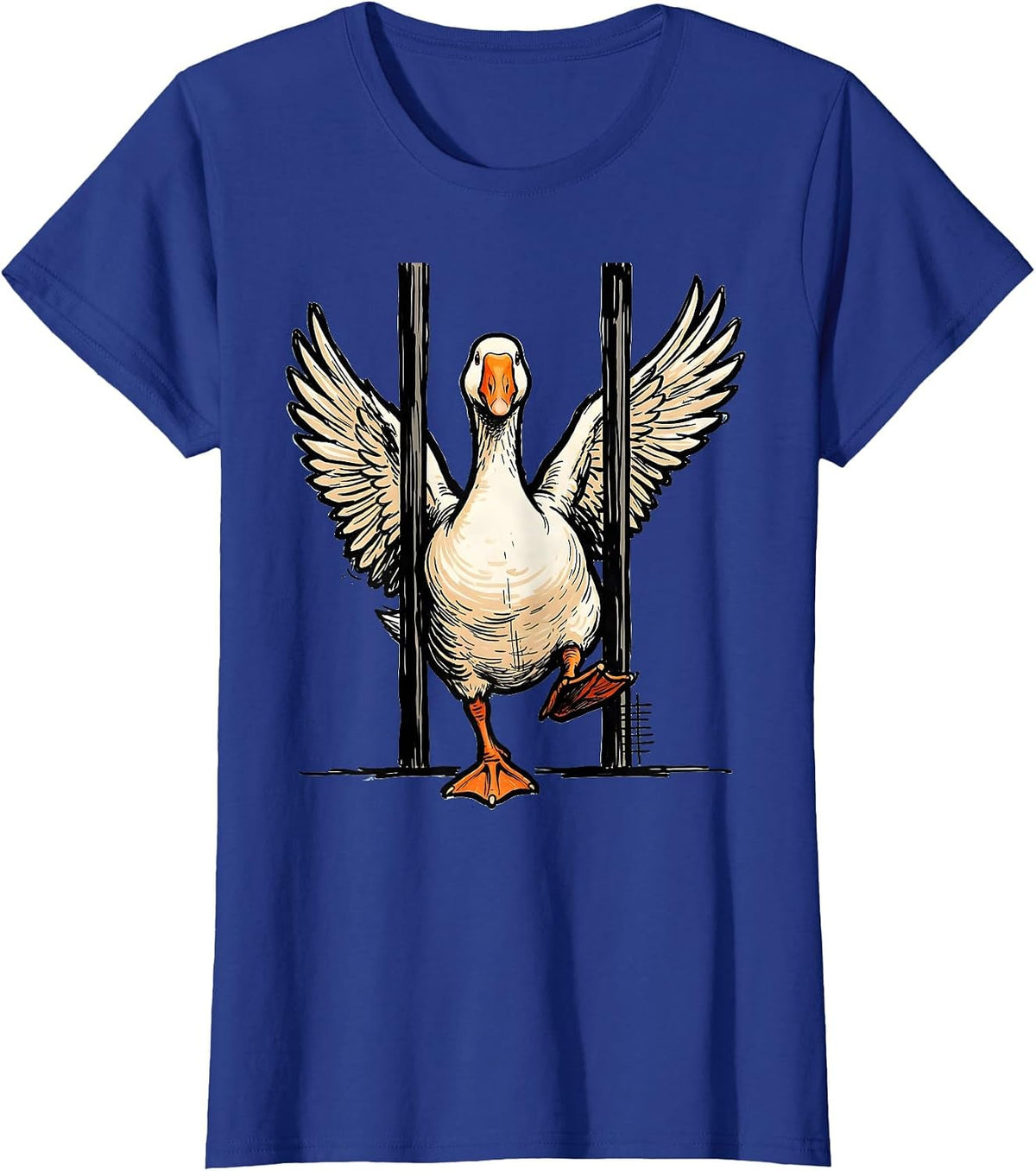 Women's Silly Goose Meme Funny Goose Jailbird Prison Humor T-Shirt - Royal Blue