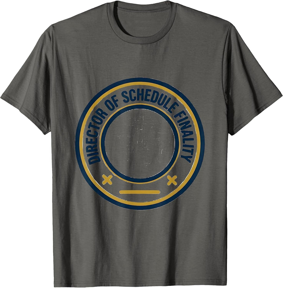 Men's Director Of Schedule Finality Groovy School Counselor Humor T-Shirt - Asphalt Grey