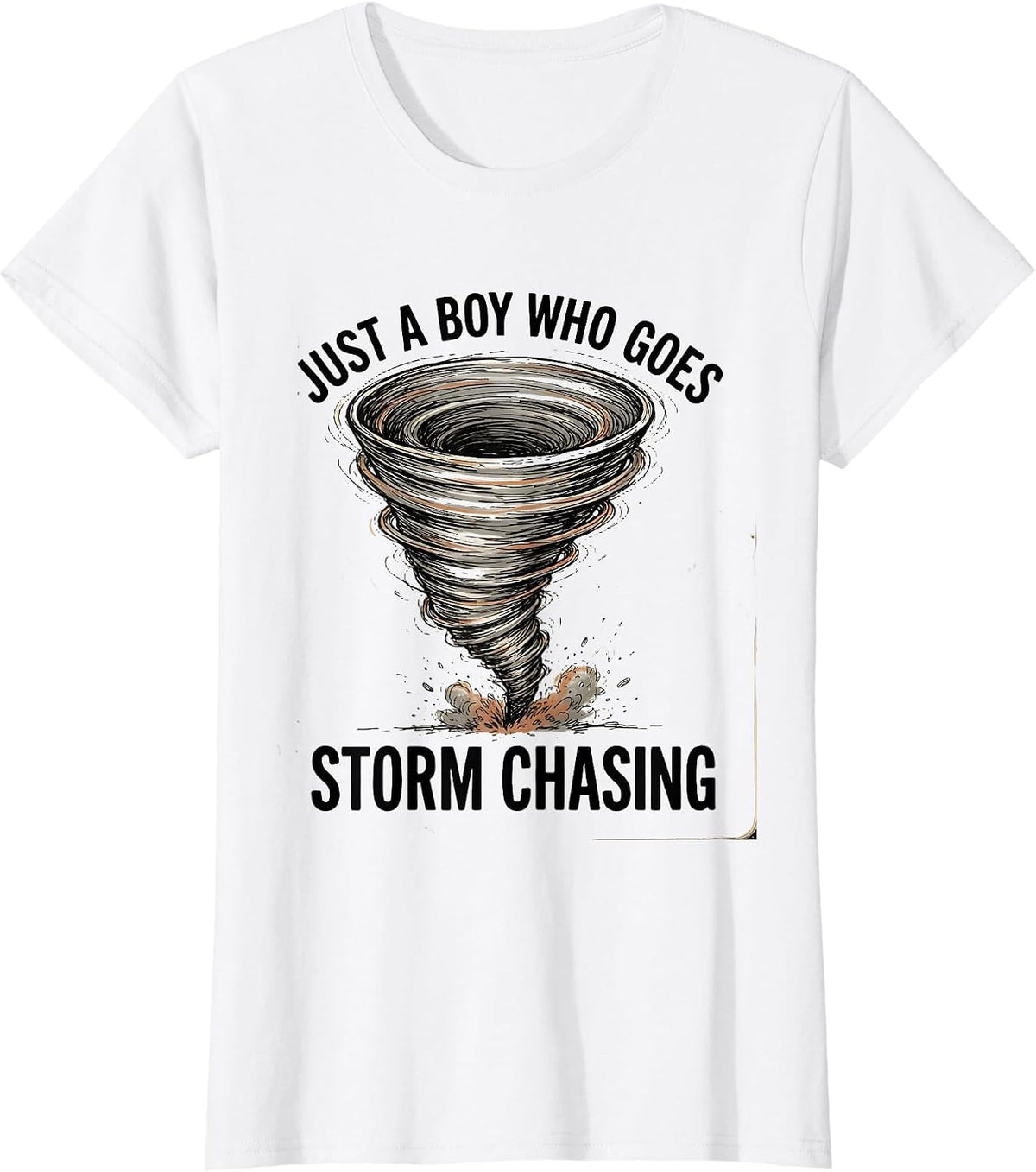Just A Boy Who Goes Storm Chasing Funny Tornado Weather T-Shirt - White